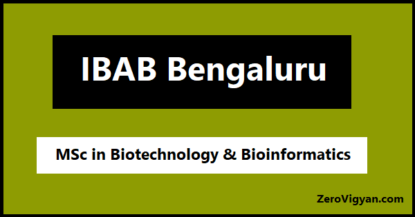 IBAB Bengaluru MSc Admission 2021