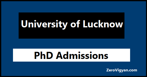 University of Lucknow PhD Admission