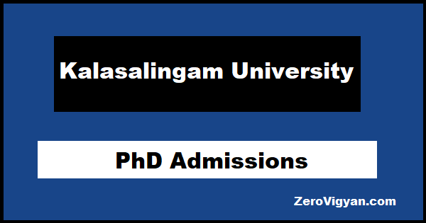 kalasalingam university phd application form