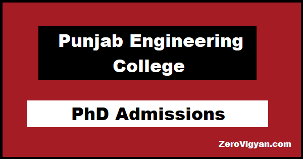 Punjab Engineering College PhD Admissions 2021 