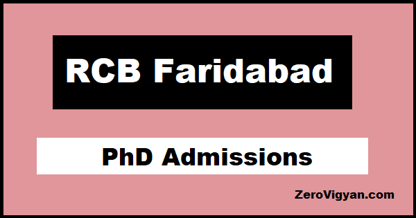 RCB Faridabad PhD Admissions
