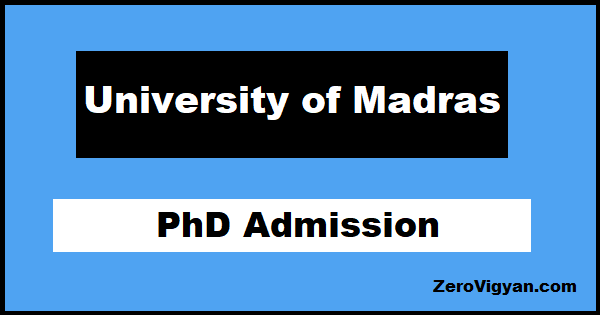 university of madras phd online application