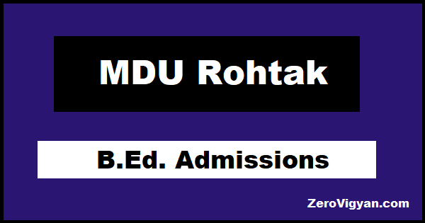 MDU Rohtak B.Ed Admission