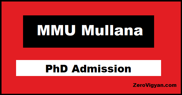 MMU Mullana PhD Admission