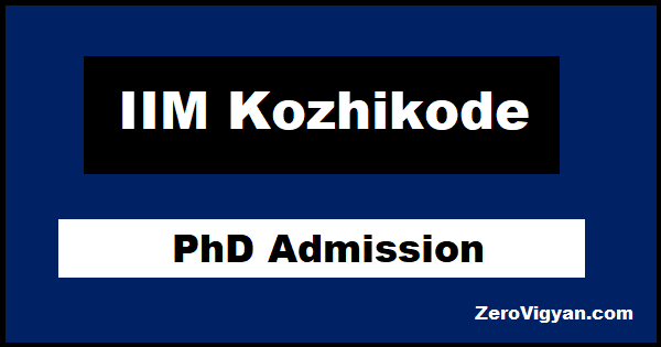 IIM Kozhikode PhD Admission