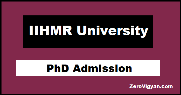 IIHMR University PhD Admission