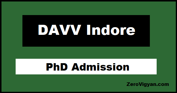 DAVV Indore PhD Admission