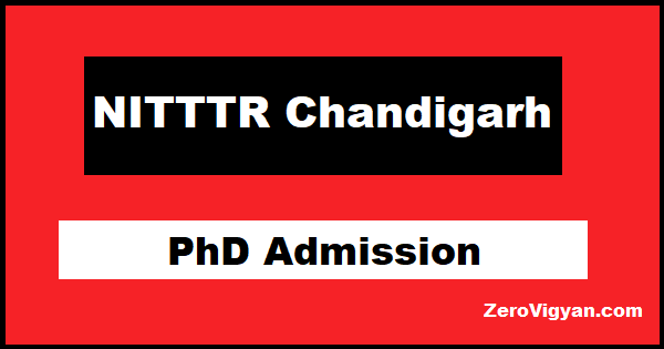 NITTTR Chandigarh PhD Admission