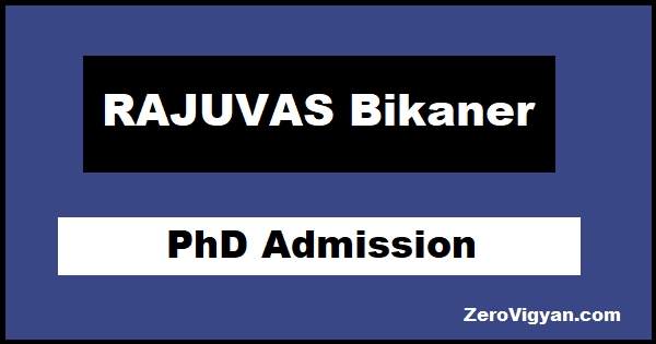 RAJUVAS Bikaner PhD Admission