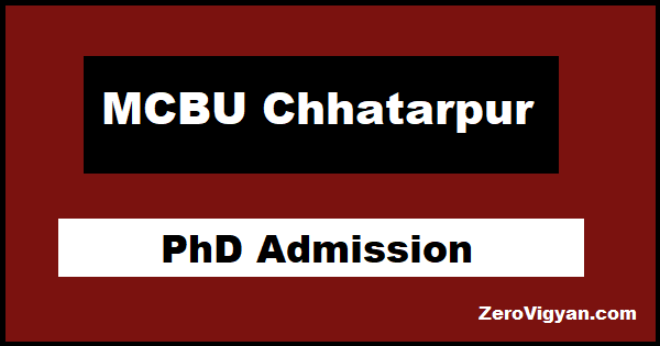 MCBU Chhatarpur PhD Admission