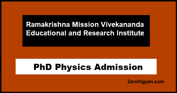 RKMVERI PhD Physics Admission