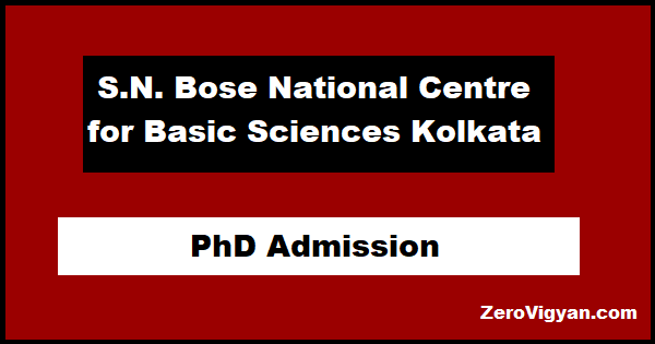 SNBNCBS Kolkata PhD Admission