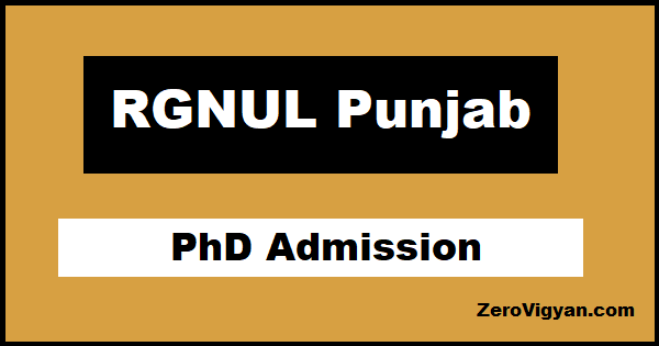 RGNUL Punjab PhD Admission