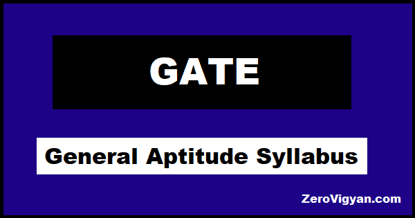 GATE General Aptitude (GA) Syllabus