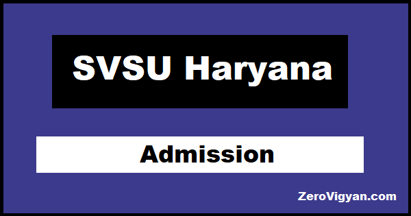 SVSU Haryana Admission