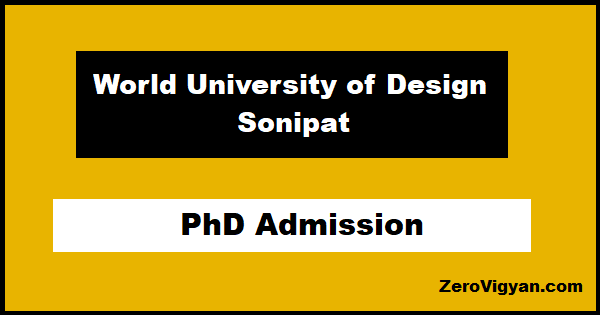 WUD Sonipat PhD Admission