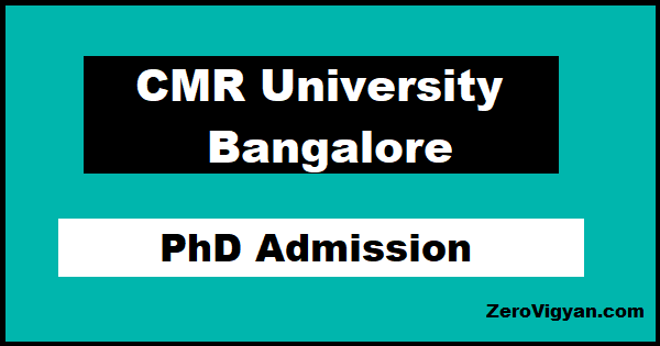 CMR University Bangalore PhD Admission