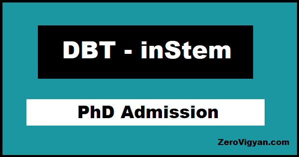 DBT-inStem PhD Admission