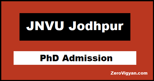 JNVU Jodhpur PhD Admission
