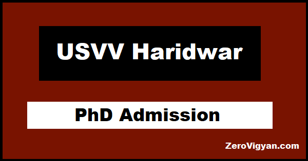 USVV Haridwar PhD Admission