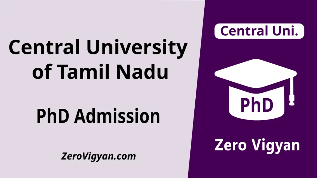 Central University of Tamil Nadu PhD Admission