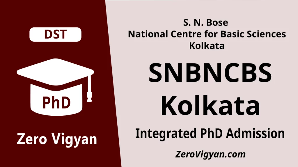 SNBNCBS Kolkata Integrated PhD Admission