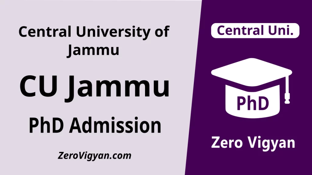 Central University of Jammu PhD Admission
