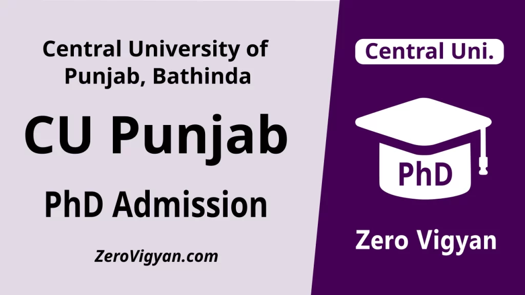 Central University of Punjab PhD Admission