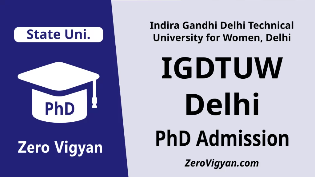 IGDTUW Delhi PhD Admission