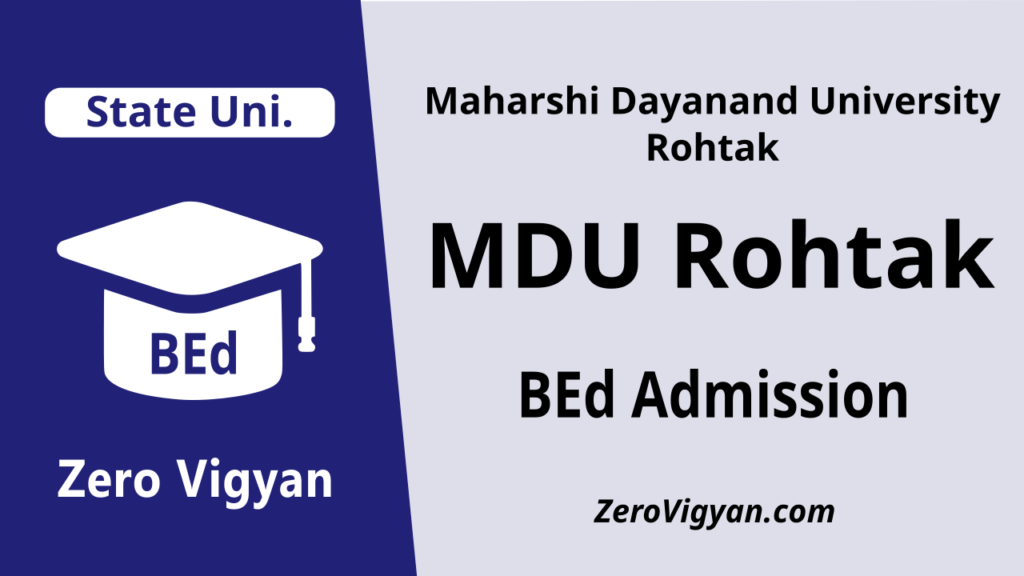 MDU Rohtak BEd Admission