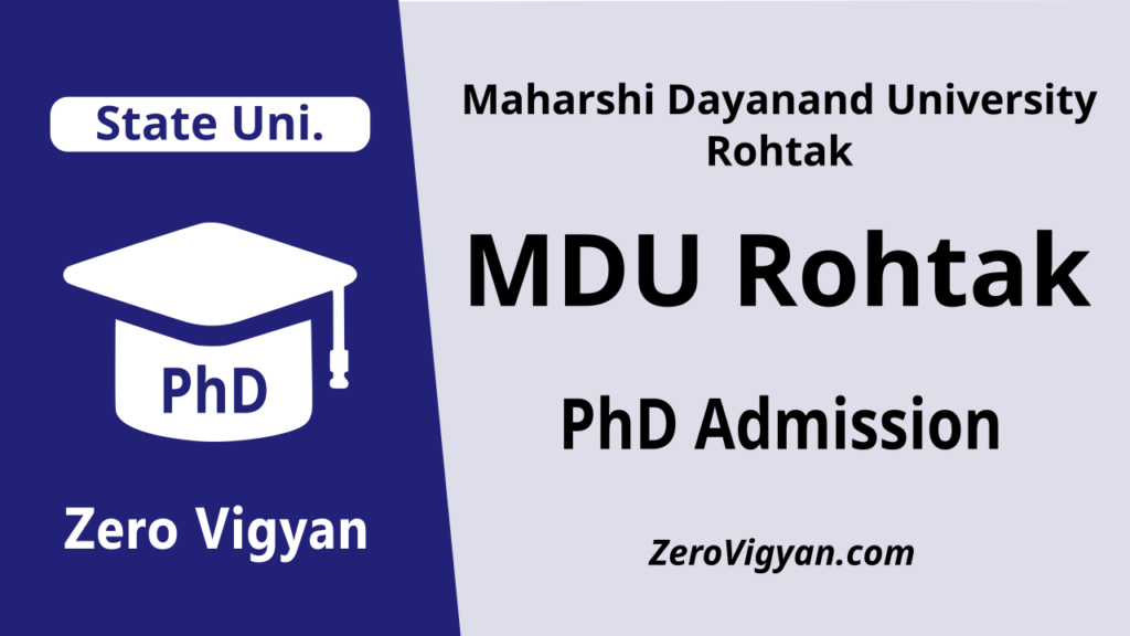 MDU Rohtak PhD Admission