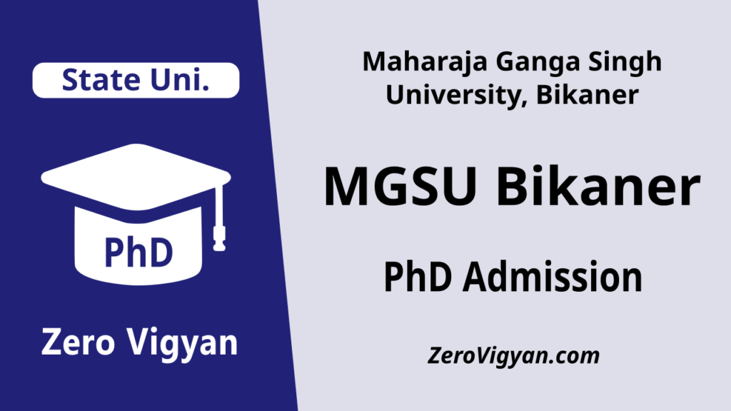 MGSU Bikaner PhD Admission