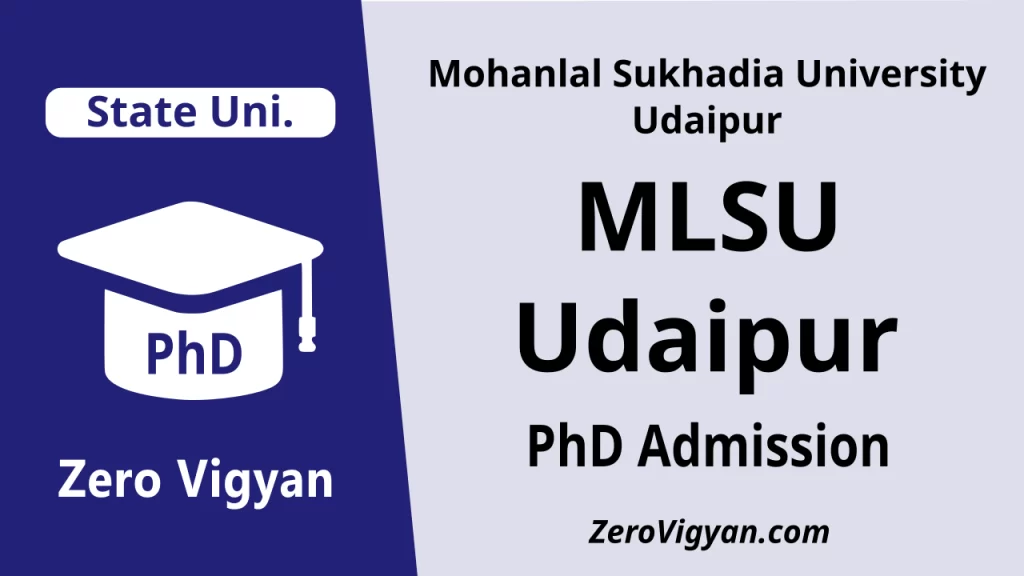MLSU Udaipur PhD Admission