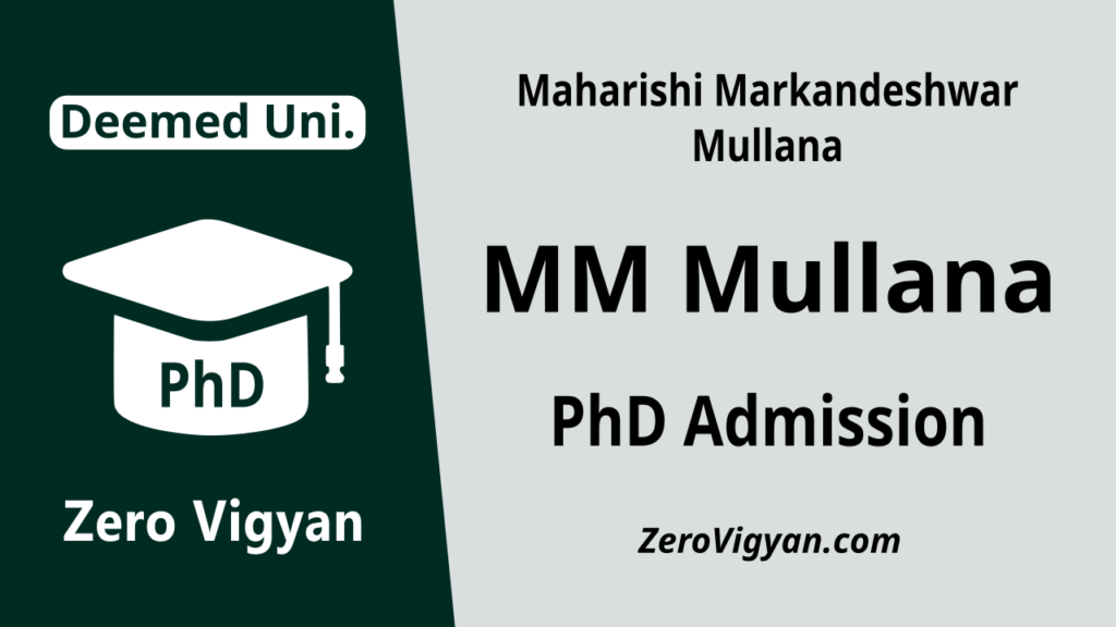 MM Mullana PhD Admission