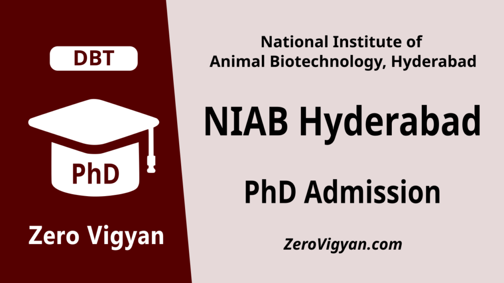 NIAB Hyderabad PhD Admission