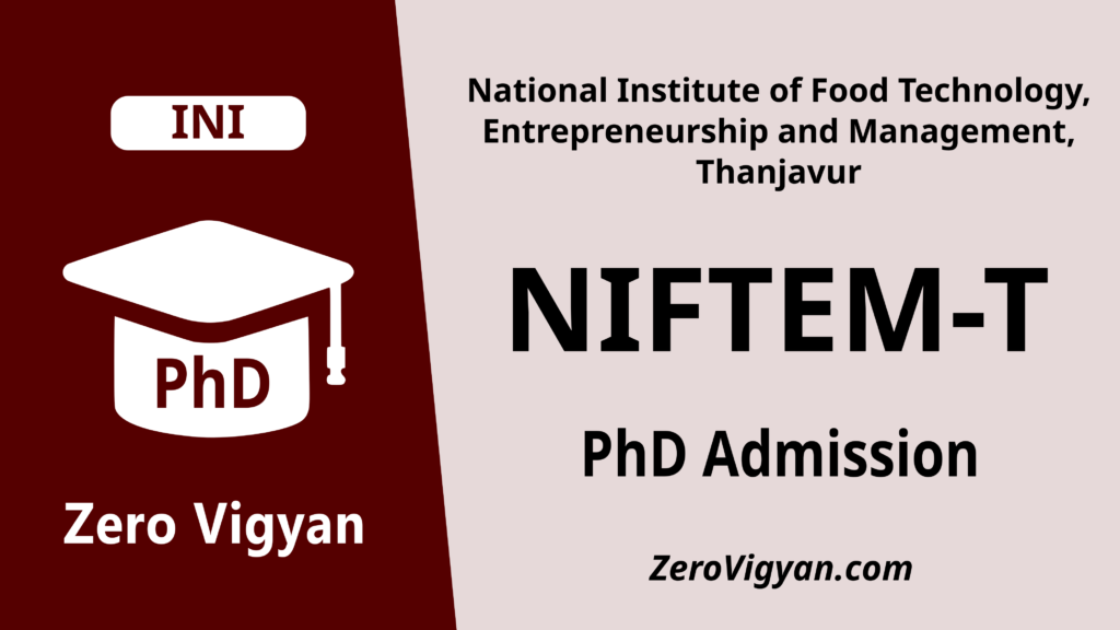NIFTEM Thanjavur PhD Admission