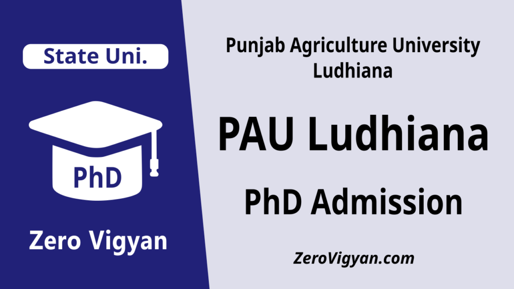 PAU Ludhiana PhD Admission