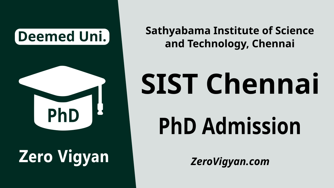 Sathyabama Institute of Science and Technology SIST Chennai PhD